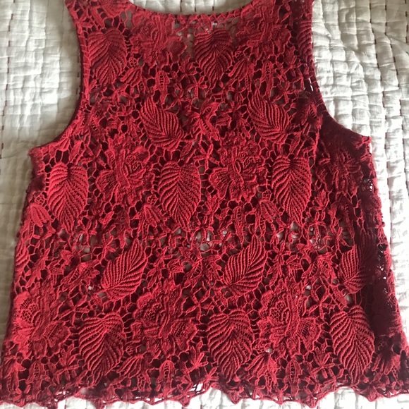 Tops - Crochet Hot Orange Tank